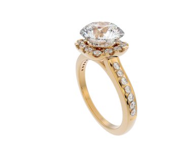 Beyaz arka planda izole edilmiş değerli taşları olan yüzük.. 