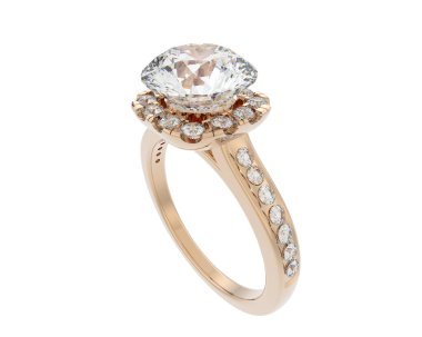 Beyaz arka planda izole edilmiş değerli taşları olan yüzük.. 