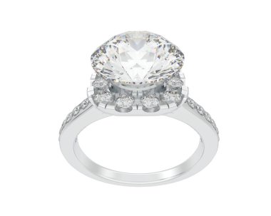 Beyaz arka planda izole edilmiş değerli taşları olan yüzük.. 