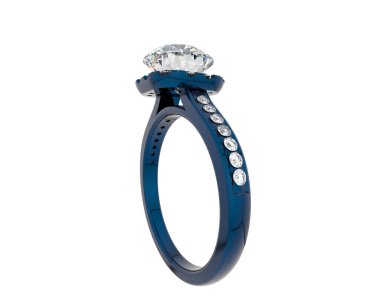 Beyaz arka planda izole edilmiş değerli taşları olan yüzük.. 