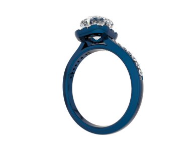 Beyaz arka planda izole edilmiş değerli taşları olan yüzük.. 