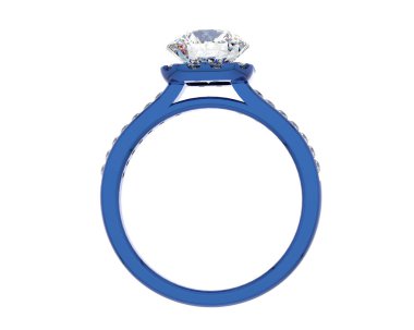 Beyaz arka planda izole edilmiş değerli taşları olan yüzük.. 