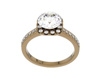 Beyaz arka planda izole edilmiş değerli taşları olan yüzük.. 