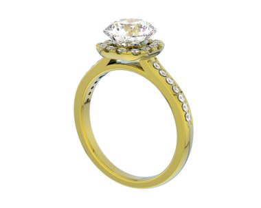 Beyaz arka planda izole edilmiş değerli taşları olan yüzük.. 