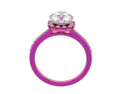 Beyaz arka planda izole edilmiş değerli taşları olan yüzük.. 