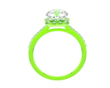 Beyaz arka planda izole edilmiş değerli taşları olan yüzük.. 