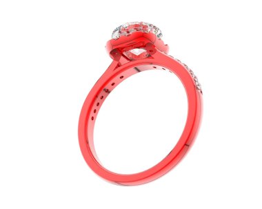 Beyaz arka planda izole edilmiş değerli taşları olan yüzük.. 