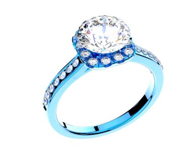 Beyaz arka planda izole edilmiş değerli taşları olan yüzük.. 