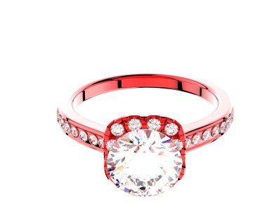 Beyaz arka planda izole edilmiş değerli taşları olan yüzük.. 