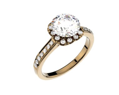 Beyaz arka planda izole edilmiş değerli taşları olan yüzük.. 