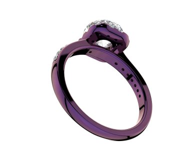 Beyaz arka planda izole edilmiş değerli taşları olan yüzük.. 