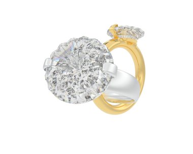 Beyaz arka planda izole edilmiş değerli taşları olan yüzükler. 