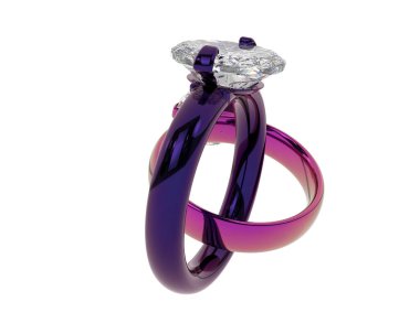 Beyaz arka planda izole edilmiş değerli taşları olan yüzükler. 