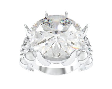 Beyaz arka planda izole edilmiş değerli taşları olan yüzük.. 