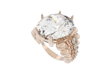 Beyaz arka planda izole edilmiş değerli taşları olan yüzük.. 