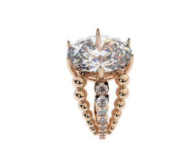 Beyaz arka planda izole edilmiş değerli taşları olan yüzük.. 