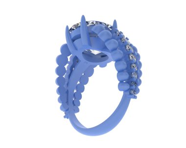 Beyaz arka planda izole edilmiş değerli taşları olan yüzük.. 