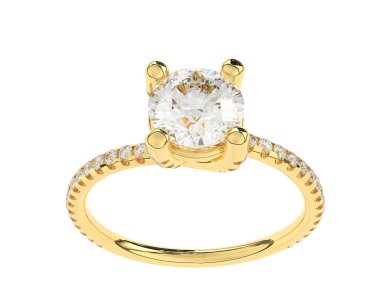 Beyaz arka planda izole edilmiş değerli taşları olan yüzük.. 