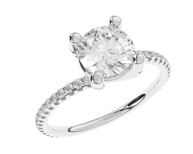 Beyaz arka planda izole edilmiş değerli taşları olan yüzük.. 