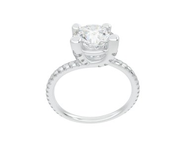 Beyaz arka planda izole edilmiş değerli taşları olan yüzük.. 