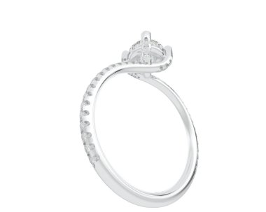 Beyaz arka planda izole edilmiş değerli taşları olan yüzük.. 