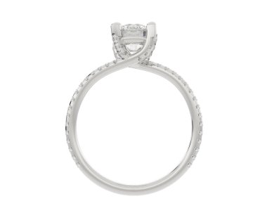 Beyaz arka planda izole edilmiş değerli taşları olan yüzük.. 