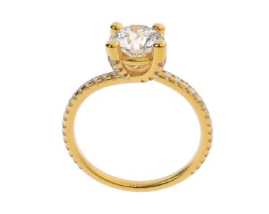 Beyaz arka planda izole edilmiş değerli taşları olan yüzük.. 