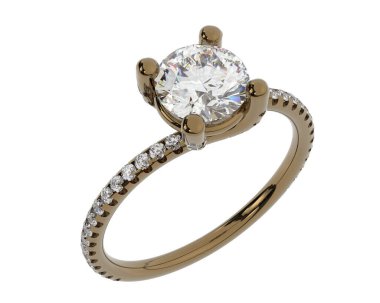 Beyaz arka planda izole edilmiş değerli taşları olan yüzük.. 