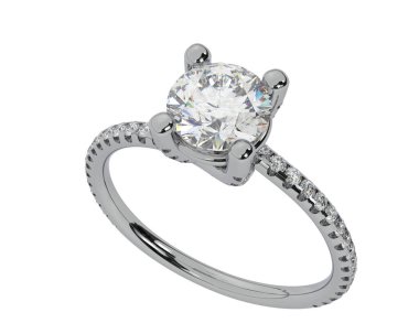 Beyaz arka planda izole edilmiş değerli taşları olan yüzük.. 