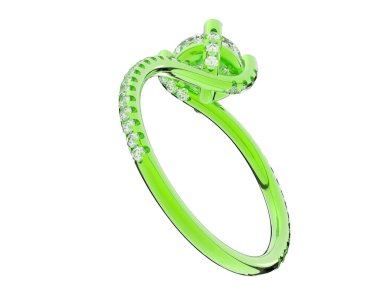 Beyaz arka planda izole edilmiş değerli taşları olan yüzük.. 