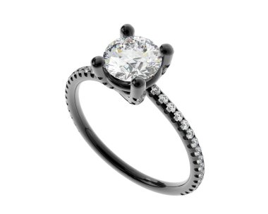 Beyaz arka planda izole edilmiş değerli taşları olan yüzük.. 