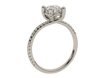 Beyaz arka planda izole edilmiş değerli taşları olan yüzük.. 