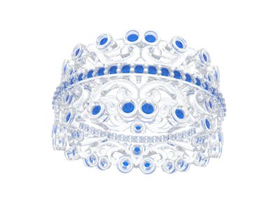 Beyaz arka planda izole edilmiş değerli taşları olan yüzük.. 