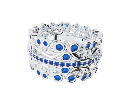 Nişan yüzüğü arka planda izole edildi. 