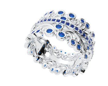 Nişan yüzüğü arka planda izole edildi. 