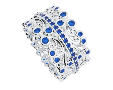 Nişan yüzüğü arka planda izole edildi. 