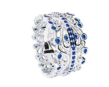 Nişan yüzüğü arka planda izole edildi. 