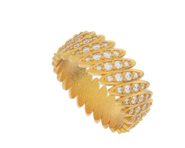 Nişan yüzüğü arka planda izole edildi. 