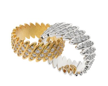 Nişan yüzüğü arka planda izole edildi. 