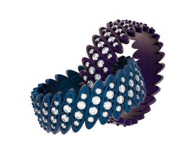 Beyaz arka planda izole edilmiş değerli taşları olan yüzükler. 