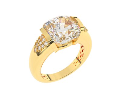 Nişan yüzüğü arka planda izole edildi. 