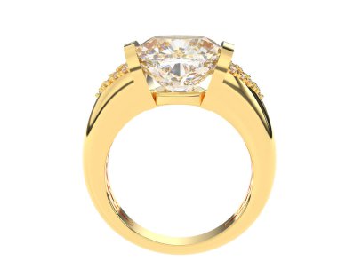 Nişan yüzüğü arka planda izole edildi. 