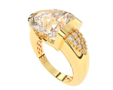 Nişan yüzüğü arka planda izole edildi. 