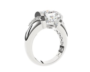 Nişan yüzüğü arka planda izole edildi. 