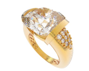 Nişan yüzüğü arka planda izole edildi. 