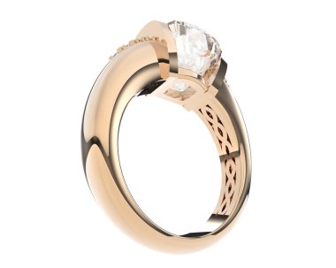 Nişan yüzüğü arka planda izole edildi. 