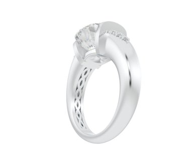 Nişan yüzüğü arka planda izole edildi. 