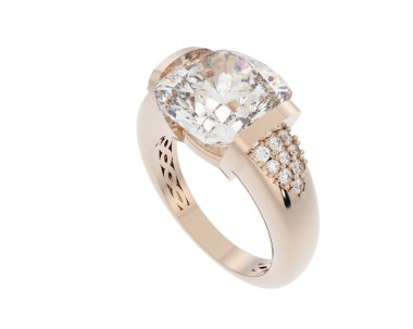 Nişan yüzüğü arka planda izole edildi. 