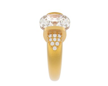 Nişan yüzüğü arka planda izole edildi. 