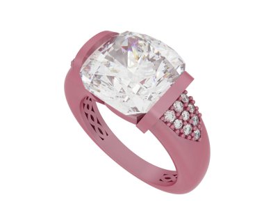 Nişan yüzüğü arka planda izole edildi. 